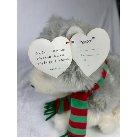 Ty Classic 15" DANCER The FLUFFY DOG with Scar Rare Retired Plush Toy - Picture 3 of 5